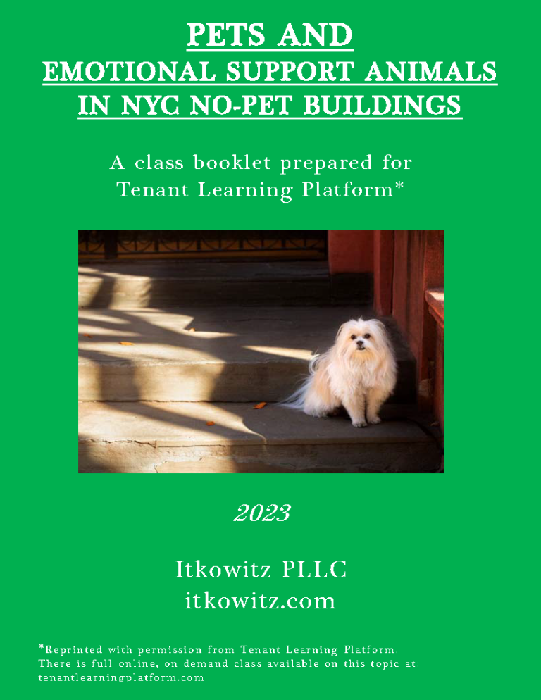 Emotional Support Animals in NYC Apartments itkowitz